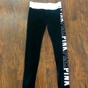 VS Pink black yoga leggings